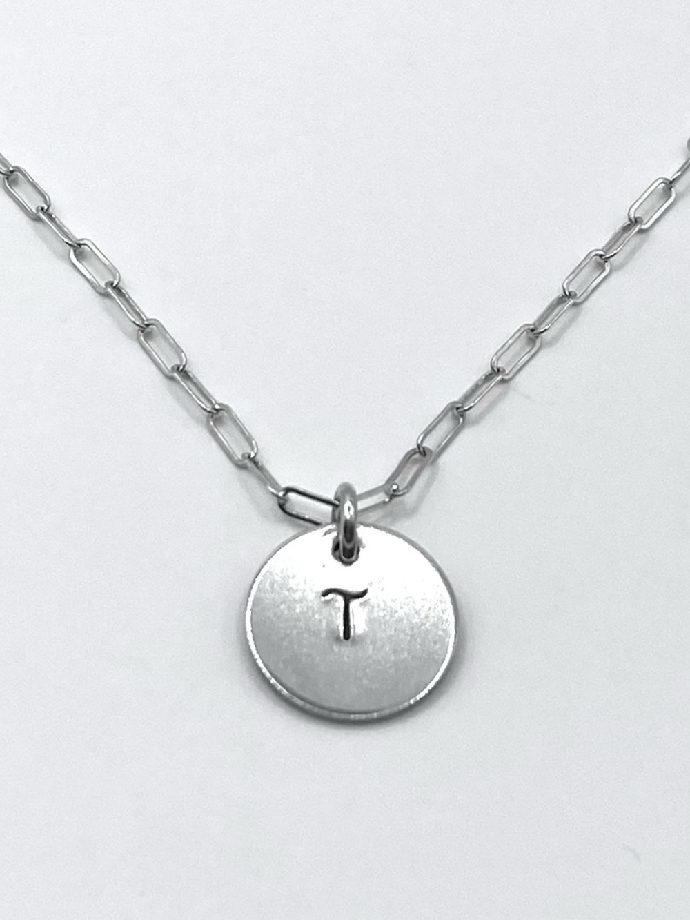 Mellow .925 Sterling Silver Antiqued Initial T Charm Mood Boosting 18” Necklace